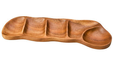 Acacia Wood Five Section Antipasti Dish | Kora