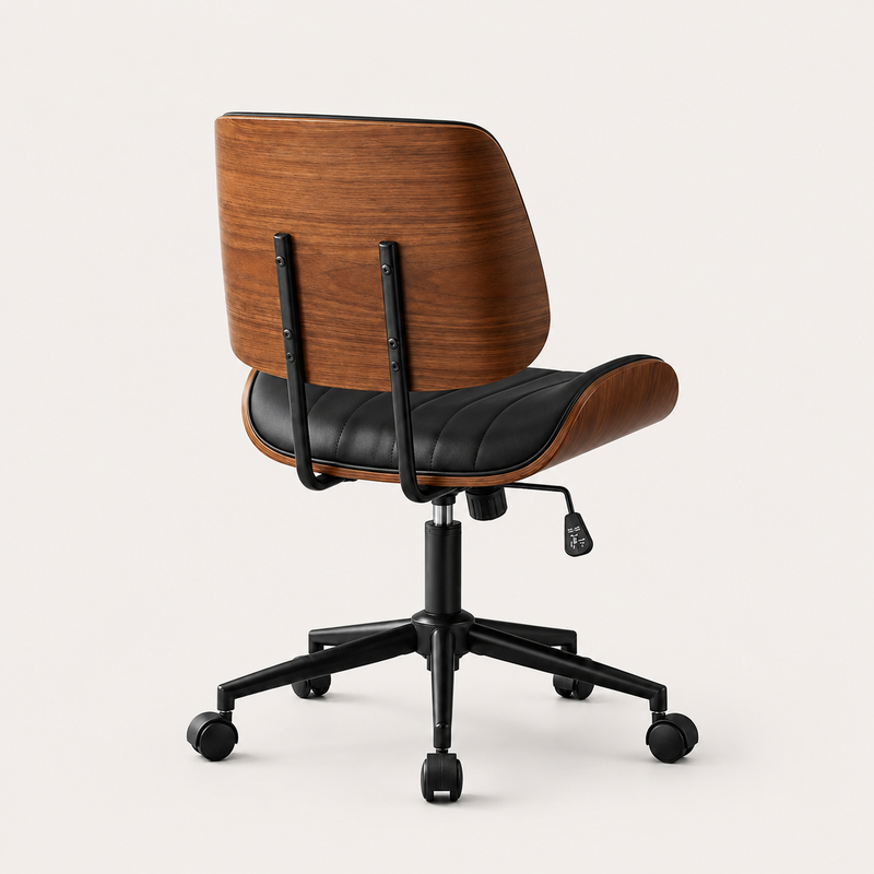 Orion Walnut Black Swivel Office Chair