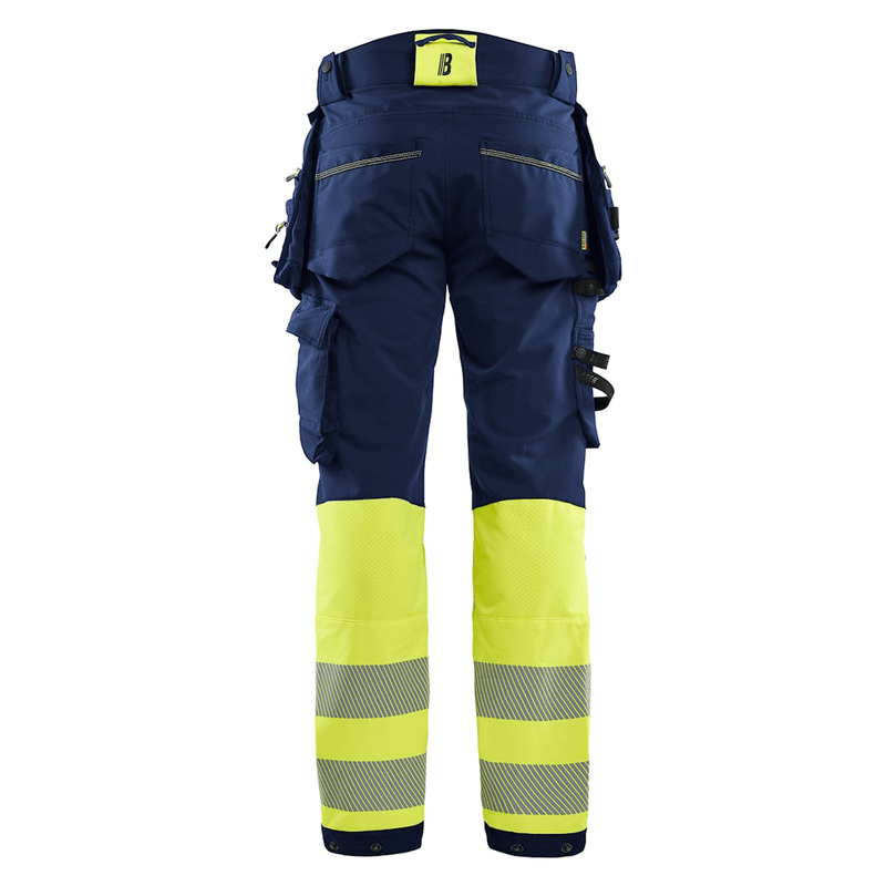 Blaklader 1125 Hi-Vis 4-Way Stretch Kneepad Trousers Navy/Yellow