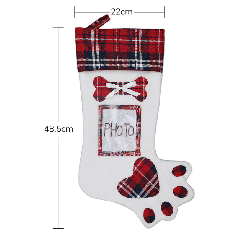 Dog claw christmas sock gift bag