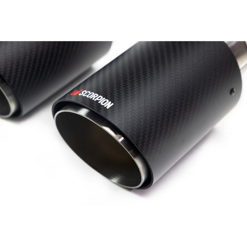 SCORPION EXHAUSTS - REPLACEMENT CARBON ASCARI TIPS FOR SCORPION EXHAUST - TWIN 114MM