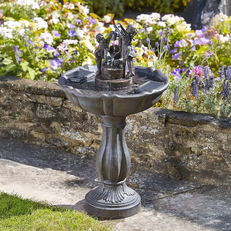 Bronze Effect Water Fountain - Tipping Pail Cascade