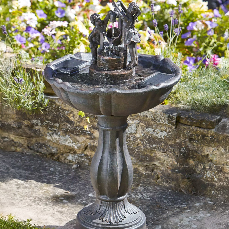 Bronze Effect Water Fountain - Tipping Pail Cascade