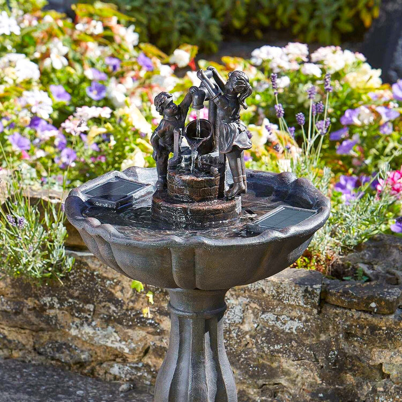 Bronze Effect Water Fountain - Tipping Pail Cascade