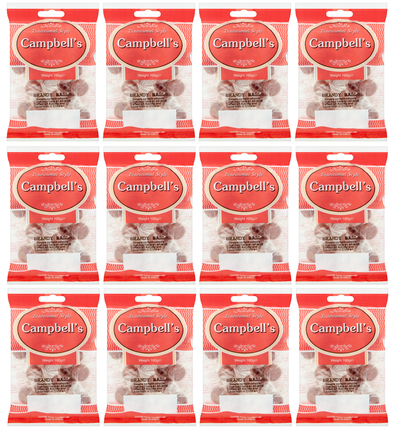 12 x Campbells Brandy Balls Bag 100Gm