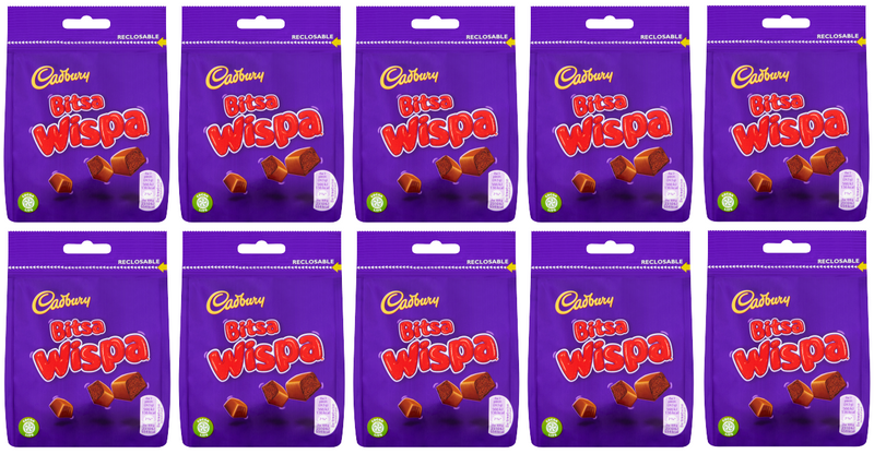 10 x Cadbury Bitsa Wispa 85Gm