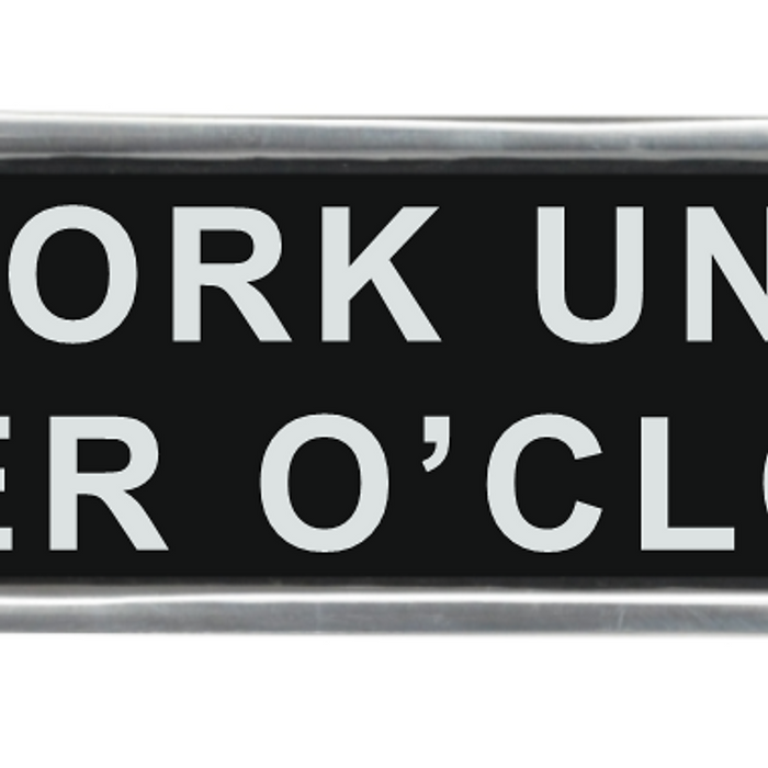 20CM ALUMINIUM I WORK UNTIL BEER SIGN