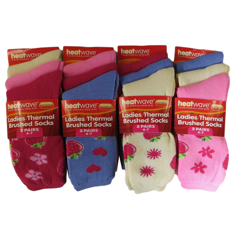 12 Pack Womens Thermal Winter Socks Extra Warm for Cold Weather High Insulation with 2.3 Tog Rating Perfect for Work Boots and Outdoor Activities by Heatwave Thermalwear