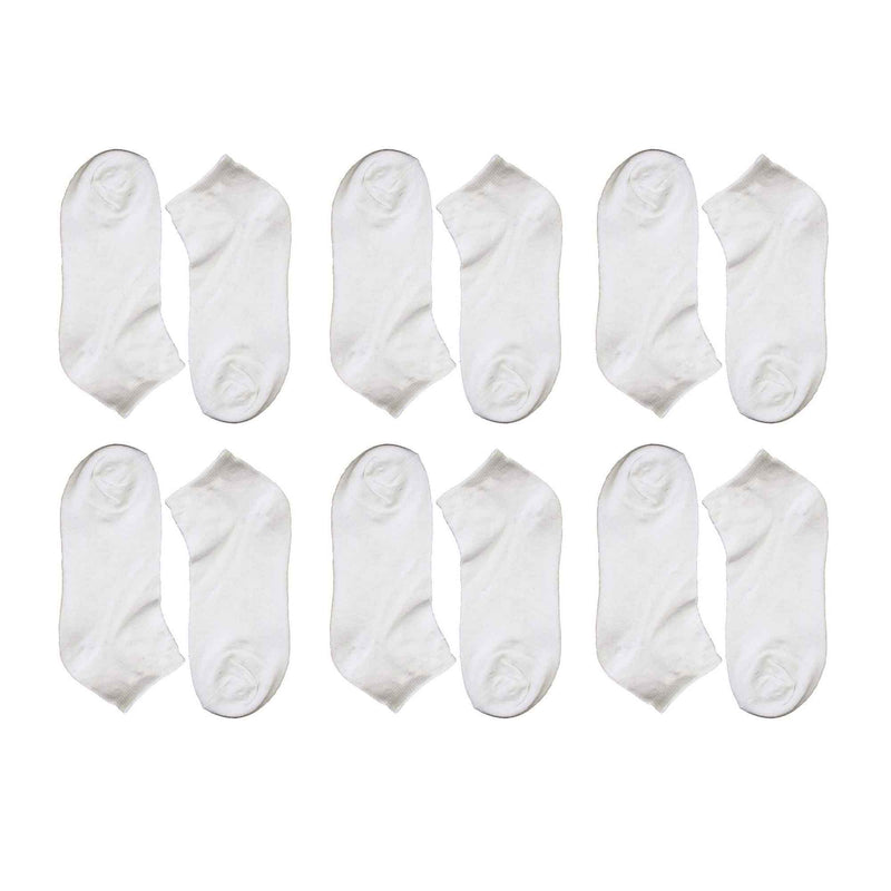 12 Pairs Mens Breathable Sport Trainer Socks with Arch Brace Support and Anti-Crimping Design for Running Gym Workouts Durable Cotton Blend White and Black Sizes UK 6-11 by Sock Stack