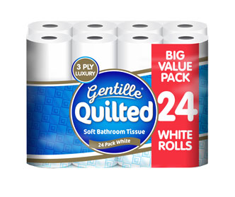 2 x Gentille Quilted White 24 Roll