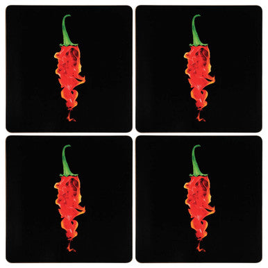Set of Four Placemats | Flaming Chilli