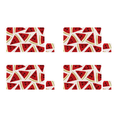 Set of Four Watermelon Placemats and Coasters | Placemat & Coaster Set