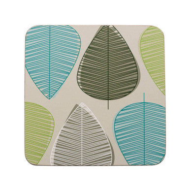 Set of Four Coasters | Green Leaf