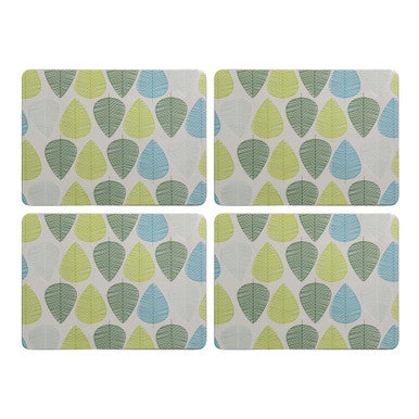 Set of Four Placemats | Green Leaf