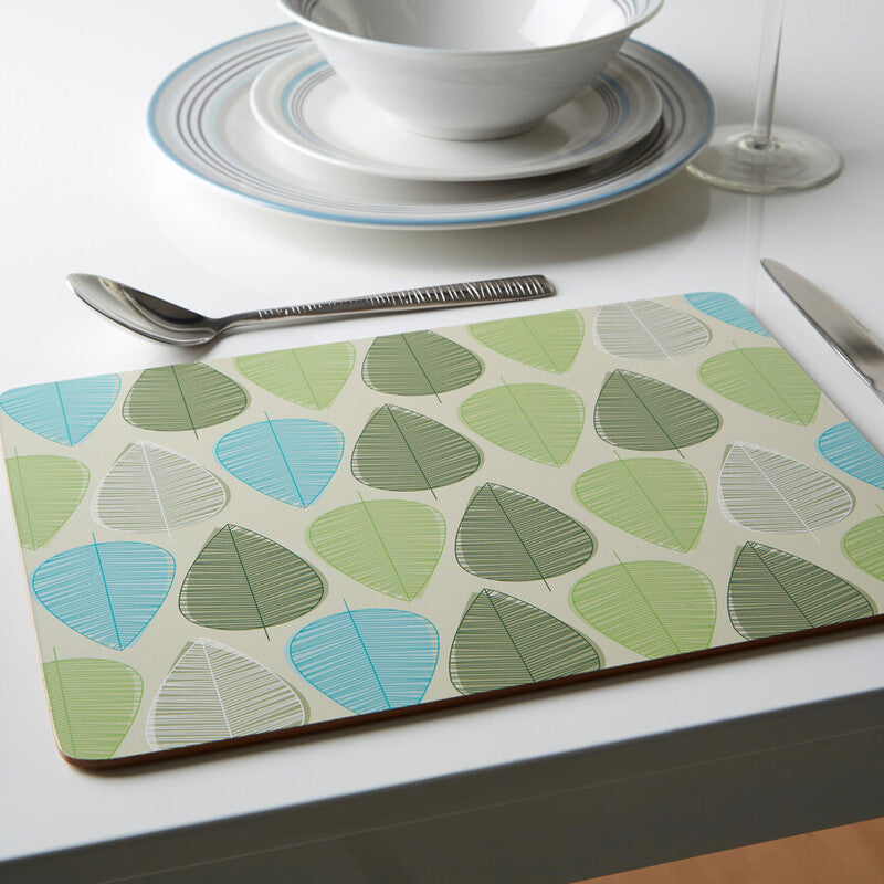Set of Four Placemats | Green Leaf