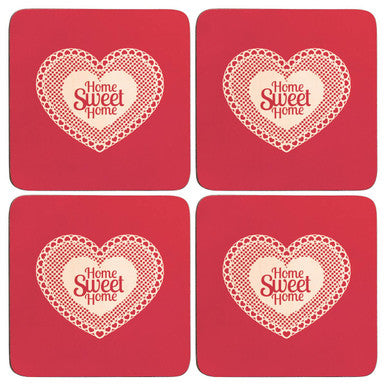 Set of Four Cork Coasters | Home Sweet Home