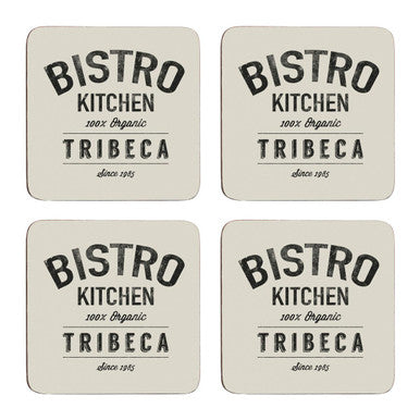 Set of Four Square Coasters | Bistro