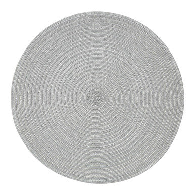 Round Silver Thread Woven Placemat |Alice