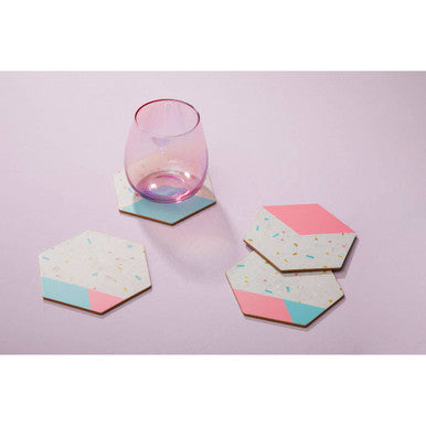 Set of 4 Hexagonal Cork Coasters | Mimo