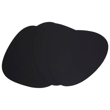 Pebble 4 Piece Black Leather Placemats | Catlins
