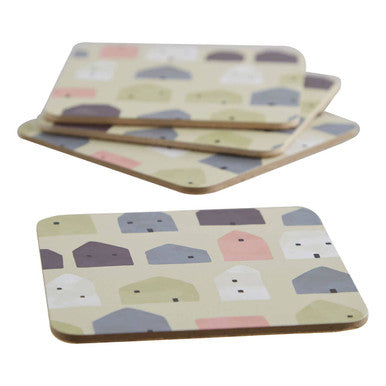 4 Piece Square Wild Cottage Coasters | Calcot