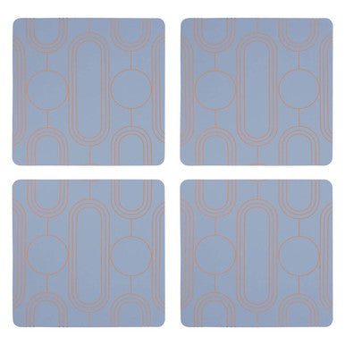 Set of 4 Blue Coasters | Frosted Deco