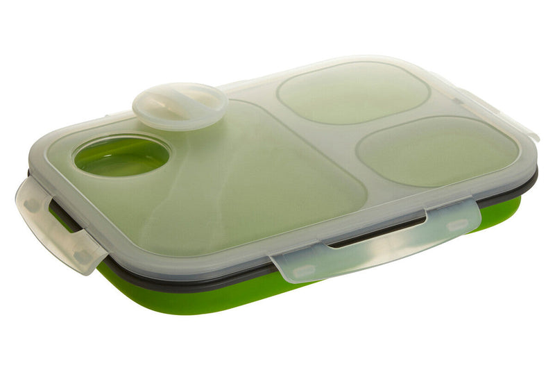 Green Collapsible Lunch Box with Spork | Grub Tub