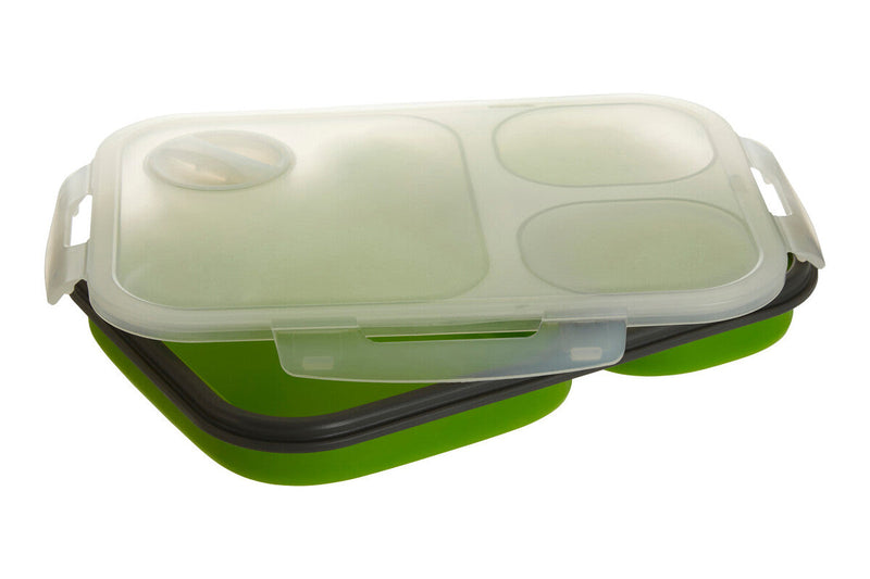 Green Collapsible Lunch Box with Spork | Grub Tub