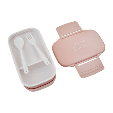 Light Pink Lunch Box with Cutlery | Grub Tub