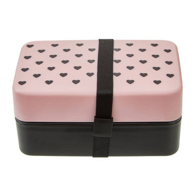 Light Pink Hearts Lunch Box with Cutlery | Grub Tub