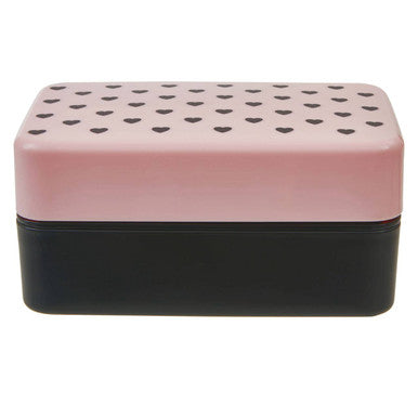 Light Pink Hearts Lunch Box with Cutlery | Grub Tub