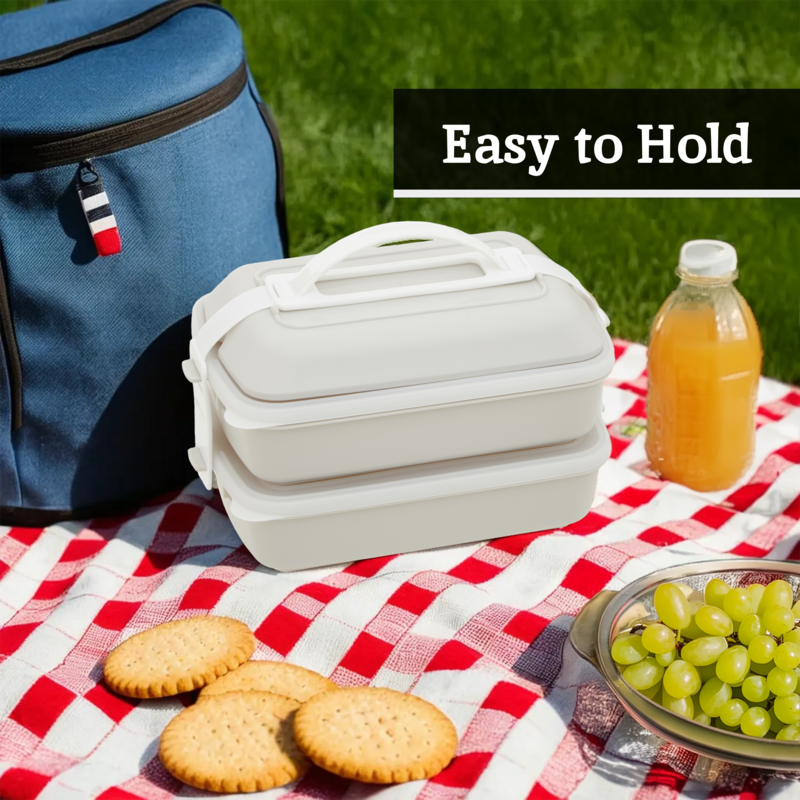 Warm Grey and White Lunch Box | Grub Tub