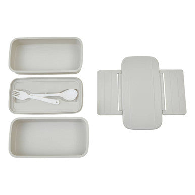 Grey Lunch Box with Cutlery | Grub Tub