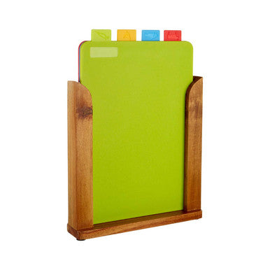 Set of 4 Colourful Chopping Boards with Stand | Dahra