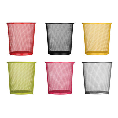 Small Matt Silver Mesh Waste Paper Basket | Den