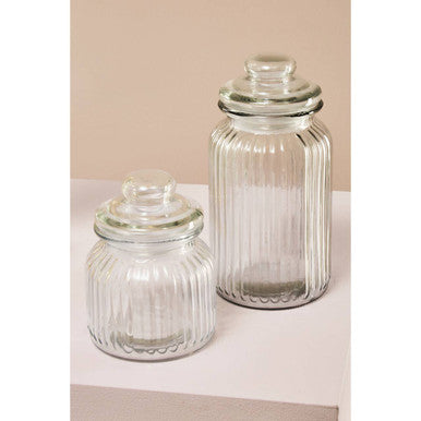 Ribbed Glass Storage Jar 1300 ml | Abbie