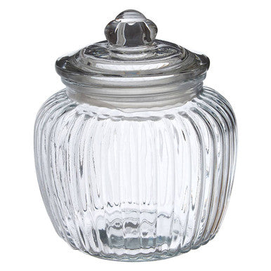 Ribbed Glass Storage Jar 1300ml | Abbie