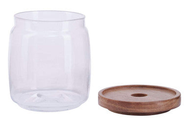 Glass Storage Jar with Acacia Lid 860 Ml | Tromso