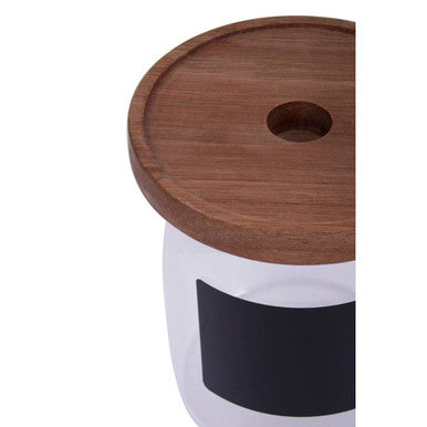 Glass Storage Jar with Acacia Lid and Chalkboard 750 Ml | Tromso