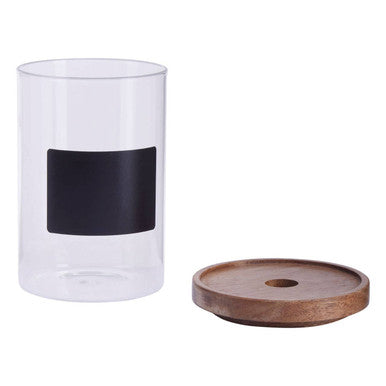 Glass Storage Jar with Acacia Lid and Chalkboard 950 Ml | Tromso