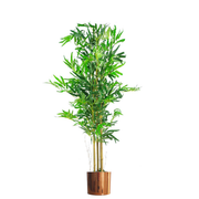 120cm (4ft) Natural Look Artificial Bamboo Plants Trees with Copper Metal Planter - InStock