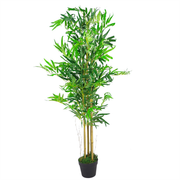 120cm (4ft) Natural Look Artificial Bamboo Plants Trees with Silver Metal Planter - InStock