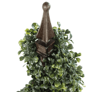 120cm (4ft) Tall Artificial Boxwood Tower Tree Topiary Spiral Metal Top - InStock