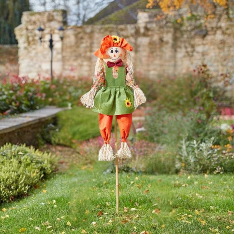 Medium Boy & Girl Halloween Scarecrow Decorations 120cm Set