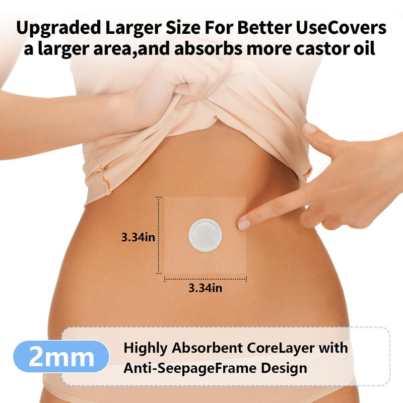 120PCS Castor Oil Patches – Transparent PU Film Belly Button Patches, Leak-Proof, Self-Adhesive & Disposable (Oil Not Included)