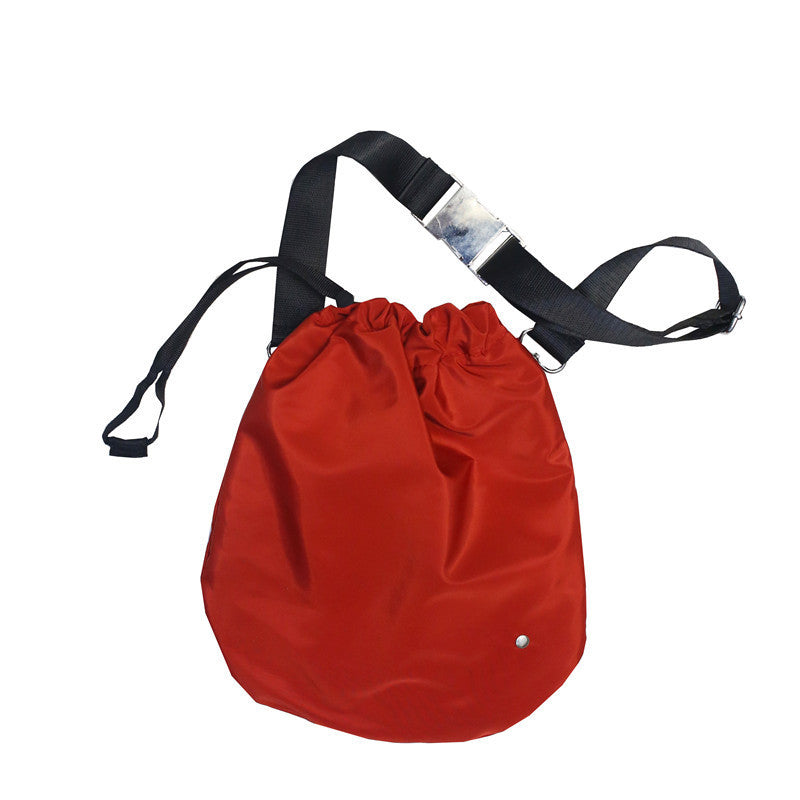 Diagonal Drawstring Fabric Waist Bag