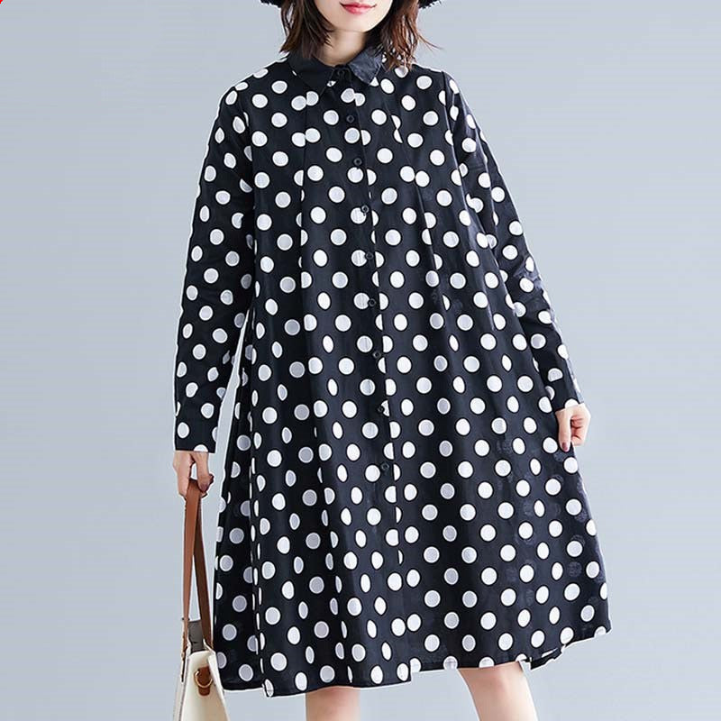 Loose long sleeve mid-length shirt