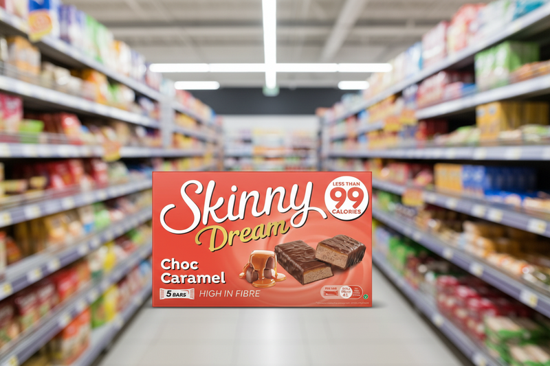 10 x Skinny Dream Chocolate Caramel Bars 5 Pack - 5 X 24G