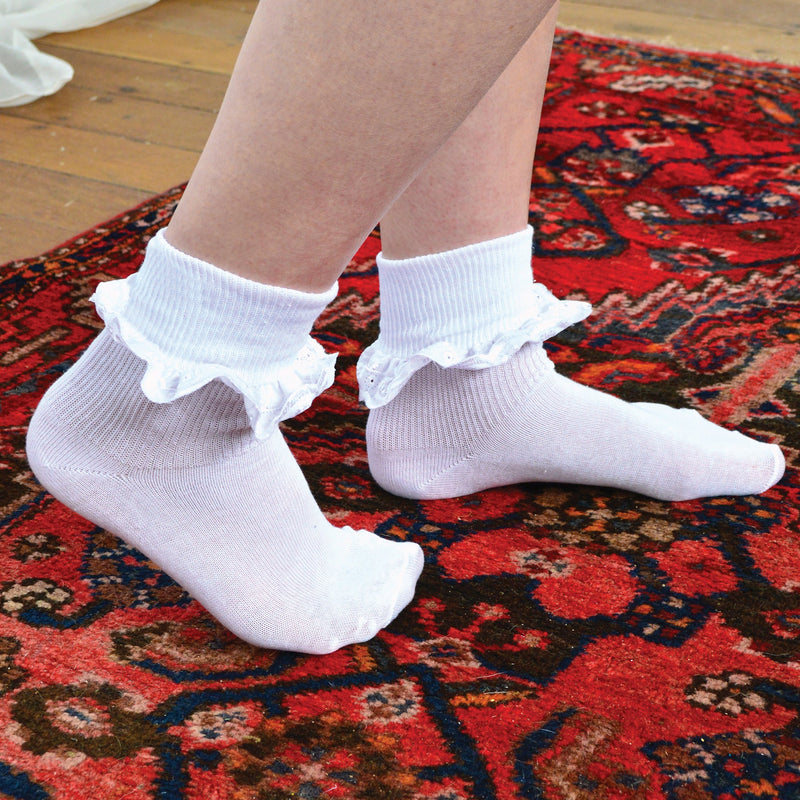 12 Pack Baby Girls White Soft Frilly Lace Socks