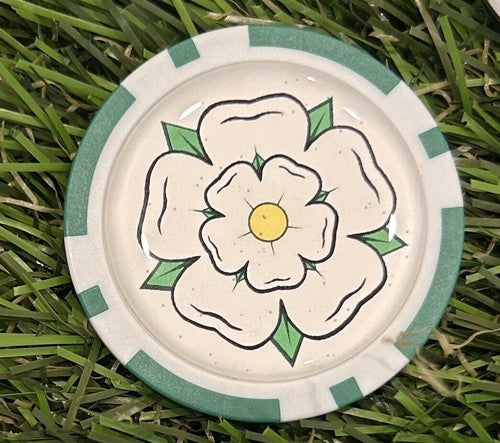 Yorkshire Rose Poker Chip Golf Ball Marker 40mm Resin